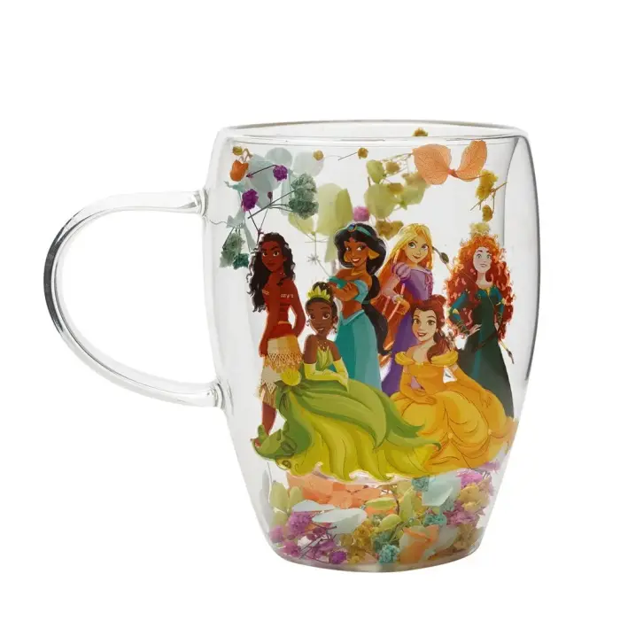 Disney Princess gėlių dekoratyvinis stiklinis puodelis