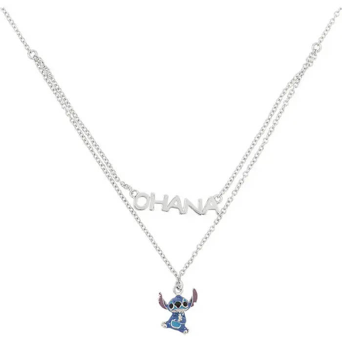 Disney Stitch Ohana hõbedane kaelakee