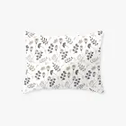 Wool pillowcase Classic E24 40x40 cm, white/brown, leaf pattern — Photo 1