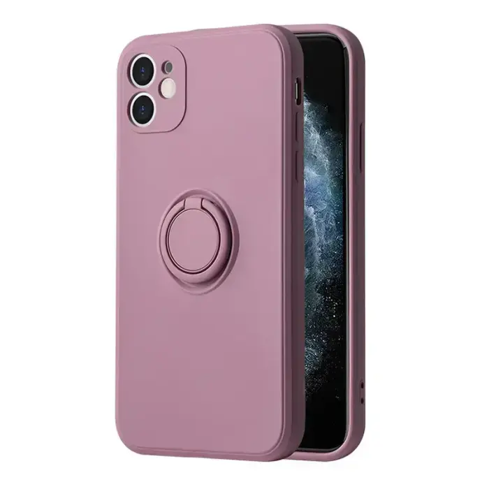 Vennus Silicone Ring vāks iPhone 14 Plus, violets