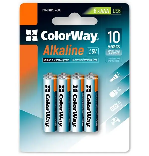 Colorway alkalická Battery AAA/ 1.5V/ 8ks v balení/ Blister
