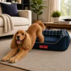 Dog bed cat bed with cushion cot l — Photo 3