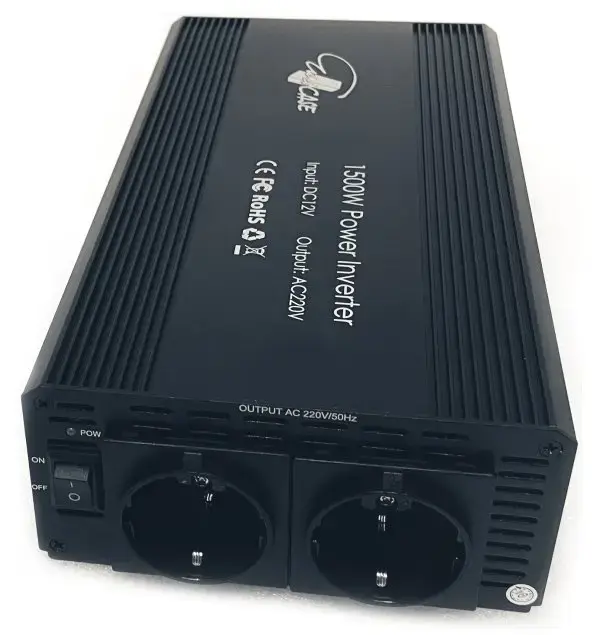 EUROCASE inverteris napětí AC/DC 12V/230V/ 1500W/ 2xzasuvka