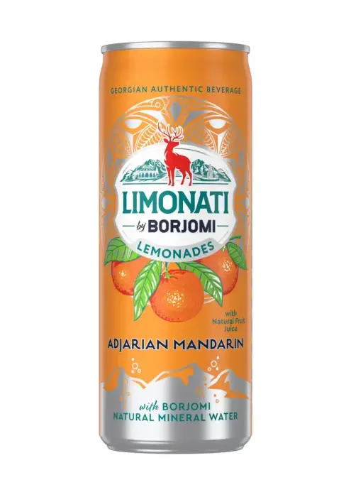 Limonati by BORJOMI limonāde, mandarīnu, bundža, 0.33l (DEP)