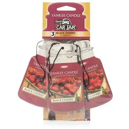 Melno ķiršu auto atsvaidzinātājs Car Jar® (3 gab.) Yankee Candle, sarkans, 7.8cm X 19.7cm | Augļu