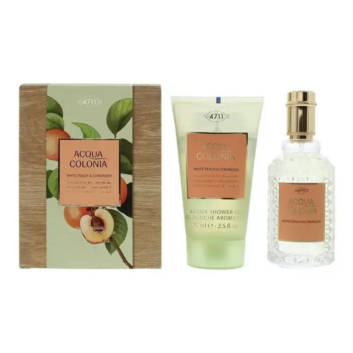 Set 4711: Acqua Colonia White Peach & Coriander Eau De Cologne, Unisex, 50 ml + Moisturizing Shower Gel, 75 ml