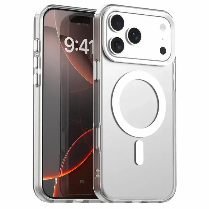 For iPhone 18 Pro / 17 Pro Magnetic Case Anti Drop Hybrid Phone Back Cover - White