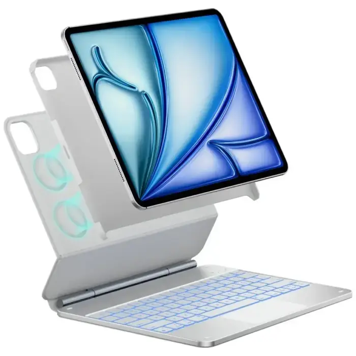 Typecase Edge+ tastatūras vāks iPad Air 13" (2024/2025) – Balts