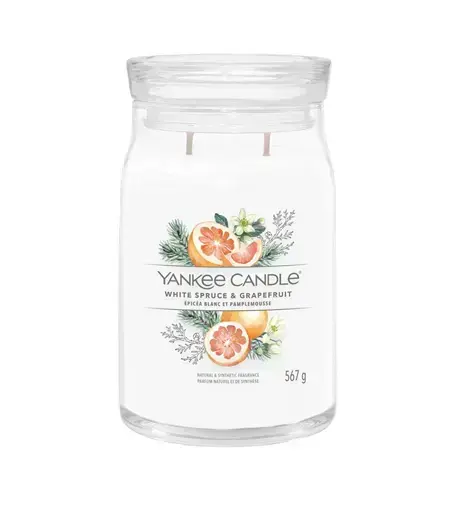 Yankee Candle White Spruce & Grapefruit signature candle 567 g
