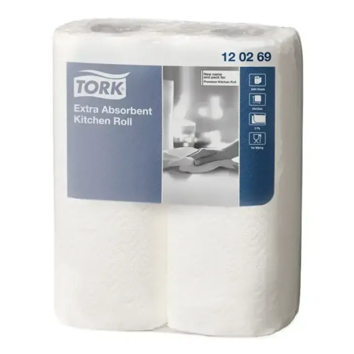 Кухонные бумажные полотенца TORK Premium, 2-слойные, 64 листа/рулон, 24 см x 15.4 м, белые, 2 шт./упак.