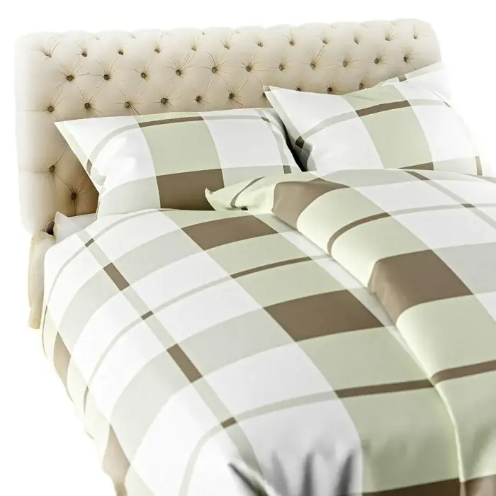 Flannel bedding set 220x200 cm Beige Checkered