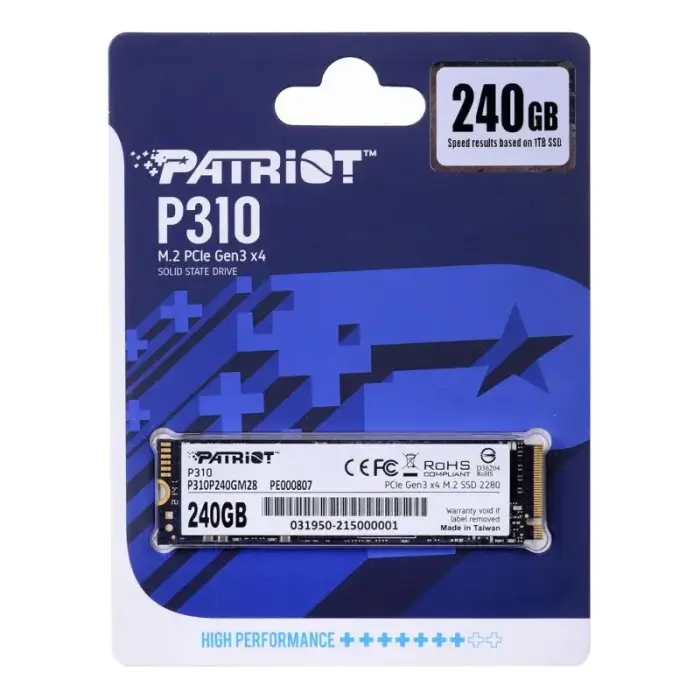 Patriot Viper P310 M.2 PCI-Ex4 NVMe cietvielu diskdzinis 240GB