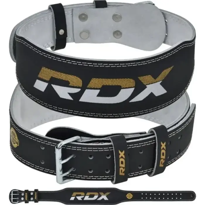 4" GOLD LEATHER BODYBUILDING BELT FOR EXERCISES - RDX S - Średnica: S
