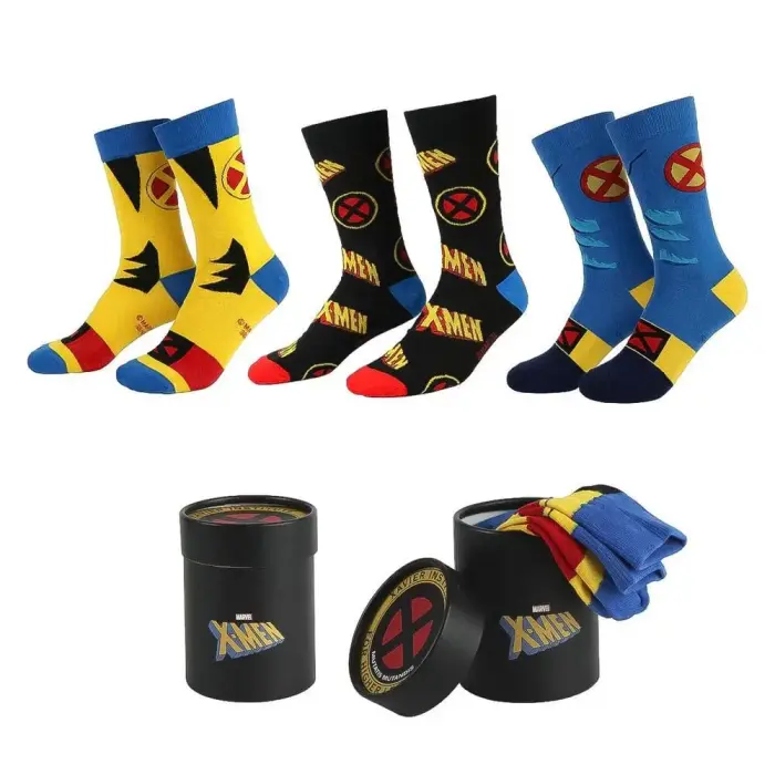 X-Men Marvel assorted adult 3 socks set