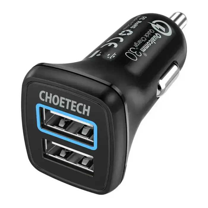 Choetech C0051 Automobilinis ikroviklis | 30W | QC | USB-A | Juodas