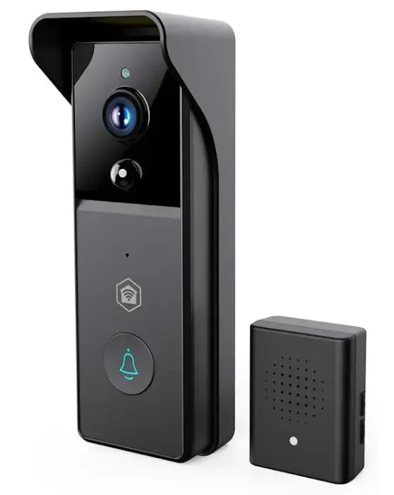 NEDIS Wi-Fi smart door video phone/ 2304x1296 / 3Mpix/ battery powered/ IP44/ motion sensor/ night vision/ black