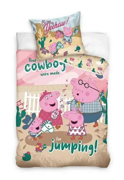 Peppa Pig kokvilnas gultas veļas komplekts 140x200 cm