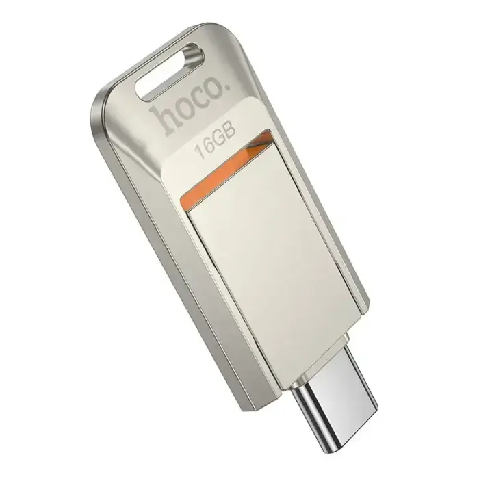 Hoco UD17 64GB USB 3.0 USB-A + USB-C Flash Drive – Silver