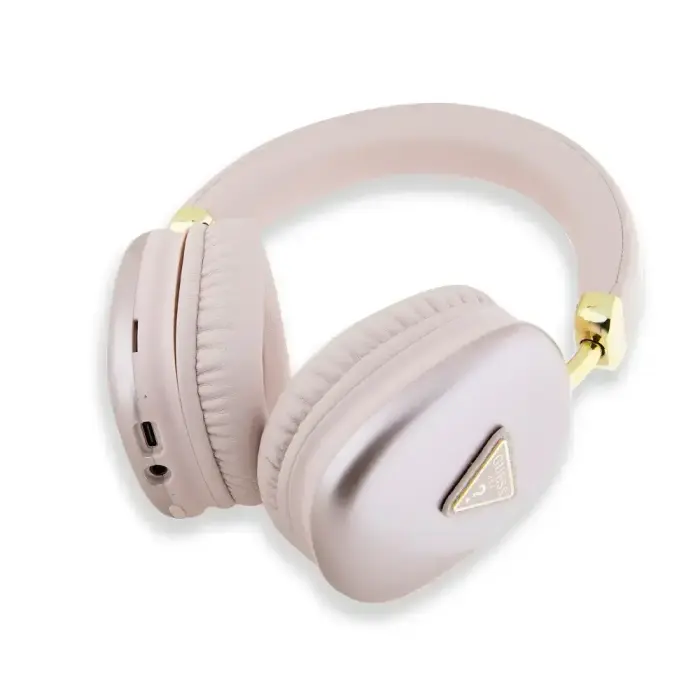 Guess PU nahast 4G Triangle Logo Bluetooth stereo kõrvaklapid – roosa