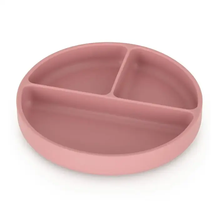 PETITE&MARS Round Silicone Plate with Compartments 6m+