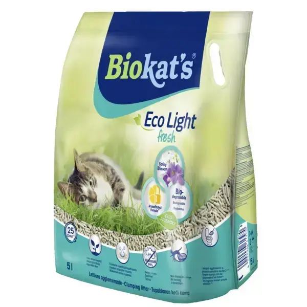 Gimborn Biokat's Eco Light Fresh Pavasara ziedu organiskās kaķu smiltis 5L