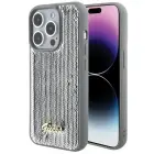 Guess Sequin Script Metal Case for iPhone 15 Pro - Silver — Photo 1