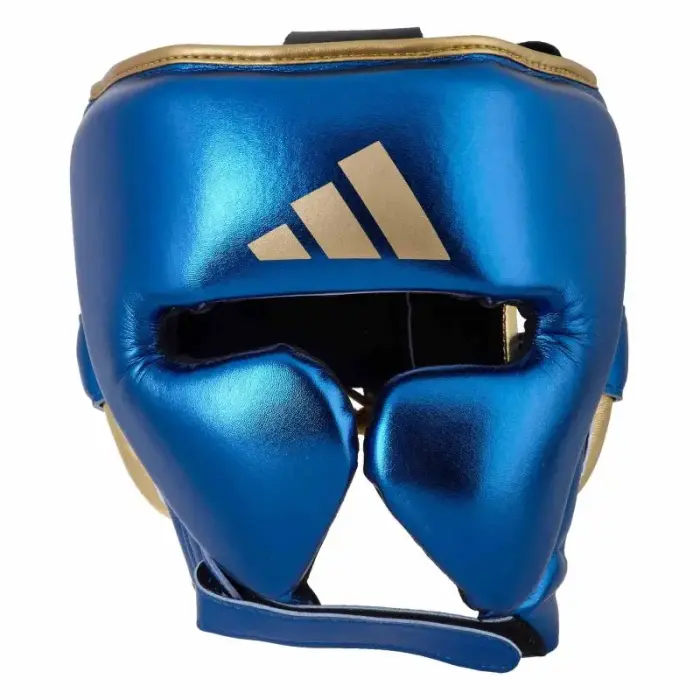 Adidas ADISTAR PRO Boxing Headguard, Blue-Gold, Leather - Size: m