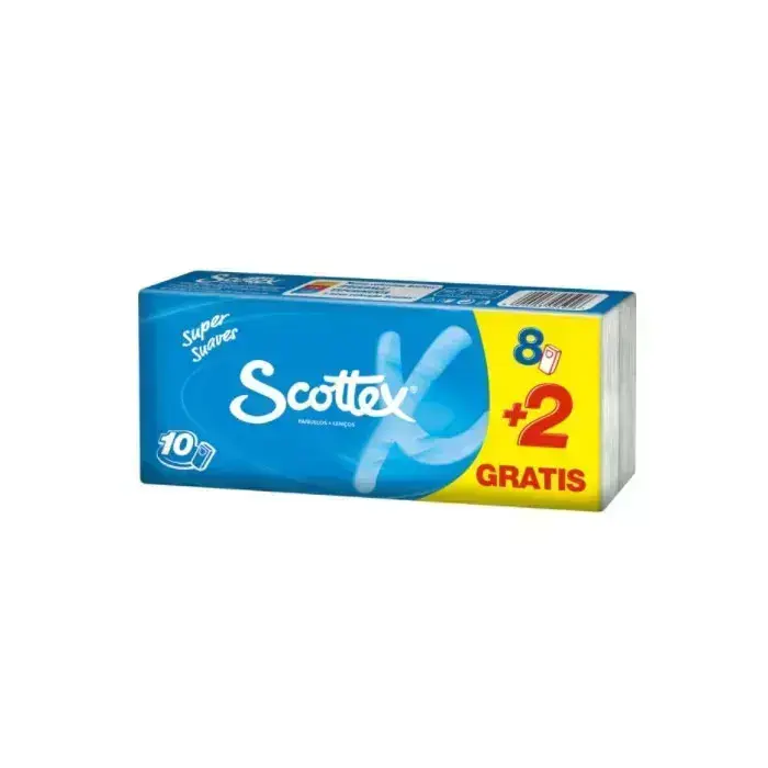 Scottex kišeninės servetėlės, 3 sluoksniai, 10 pakuočių