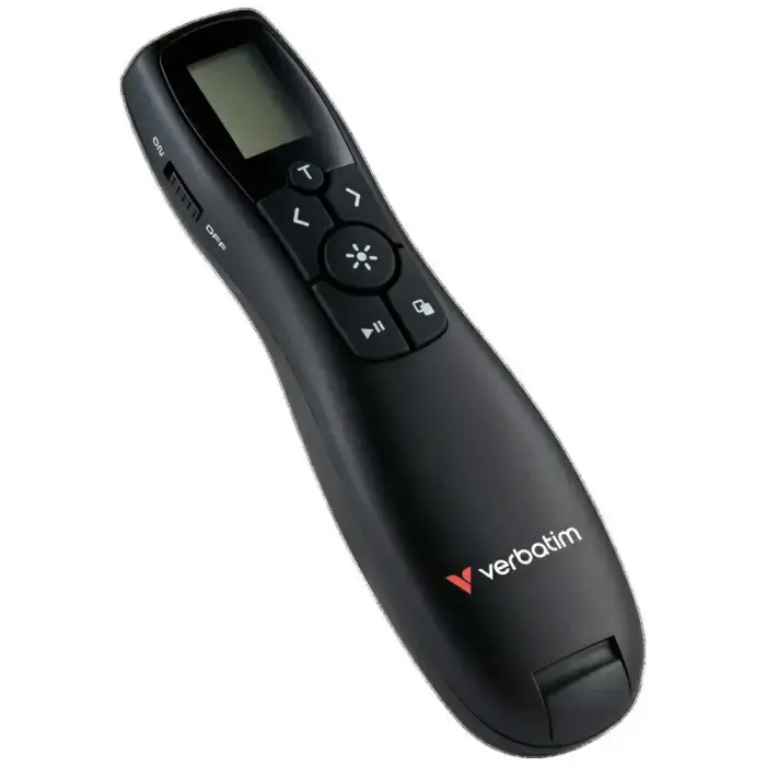 Verbatim 2.4GHz Wireless Presenter – Black, 2xAAA, LCD Display