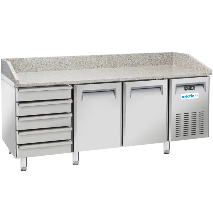 Arktic Pizza külmlaud graniidist tööpinnaga, 2 ust, 5 sahtlit, 362 L, 210 W