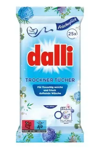Dalli Žāvētāja salvetes (dryer sheets) 25gb