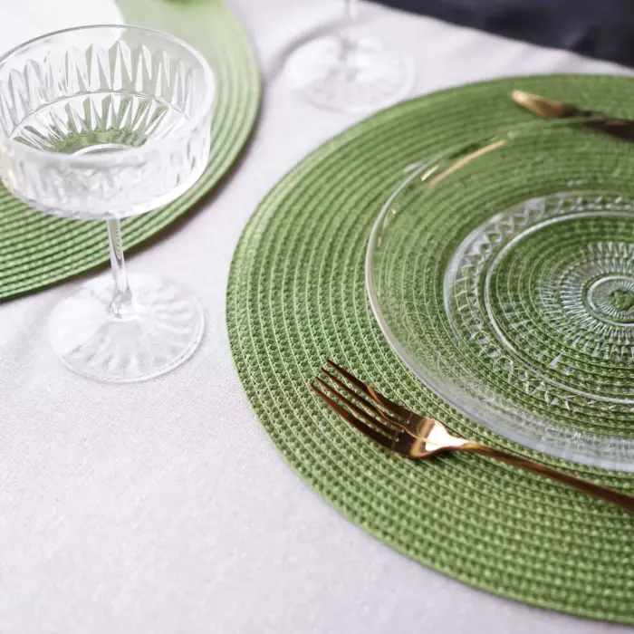 Table placemat Chef, diameter 38 cm, round, bottle green Photo
