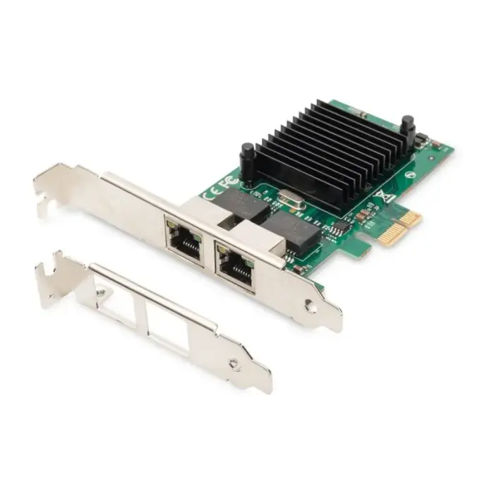 DIGITUS PCIe tīkla karte vadu 2x RJ45 Gigabit Low Profile DN-10132