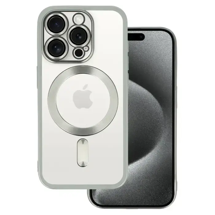 Metallic MagSafe Case for iPhone 15 Plus - Silver