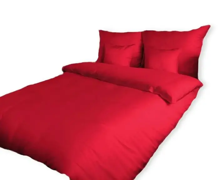 Cotton Bedding Set 140x200 cm, Red, Solid Color