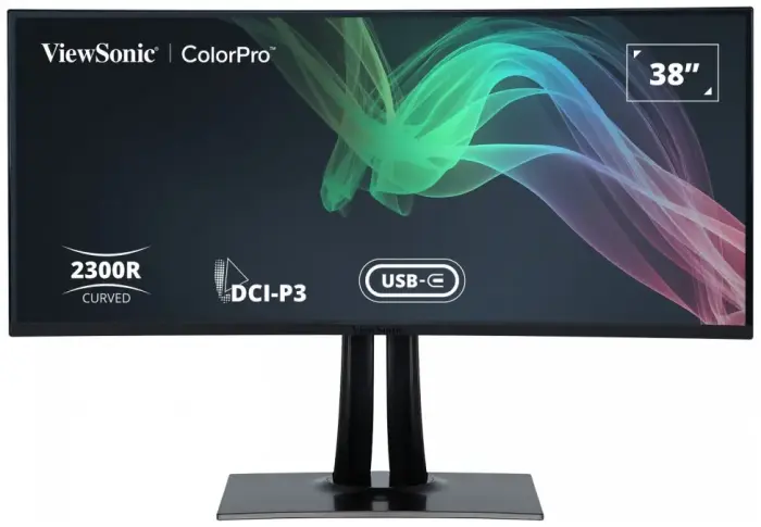 ViewSonic VP3881A / 38" prohnutý/ IPS/ 21:9/ 3840x1600/ 5ms/ 300cd/m2/ DP/ 2xHDMI/ 2xUSB-A/ USB-B / USB-C/ RJ45/ garsiakalbis