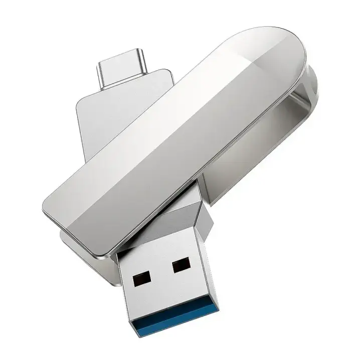 Pendrive 128GB USB 3.0 (USB A + USB C) Hoco UD10 silver Foto 3