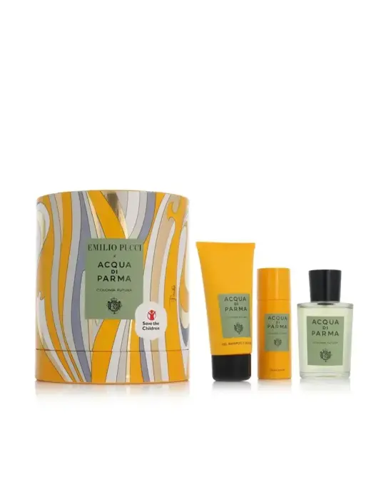 Acqua di Parma Colonia Futura Set for Men: Eau De Cologne 100 ml, Shower Gel & Shampoo 2-In-1 75 ml, Anti-Sweat Deodorant Spray 50 ml