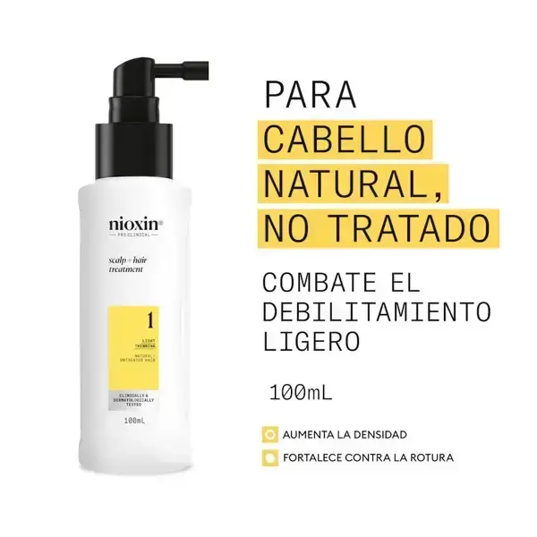 Nioxin System 1 - Biezinošs serums - Dabiskiem matiem ar vieglu retumu 100ml