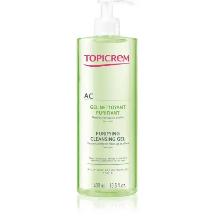 Topicrem AC Valomasis gelis mišriai ir riebiai odai 400ml