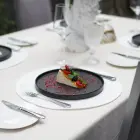 Chef table placemat, diameter 38 cm, white, round Photo