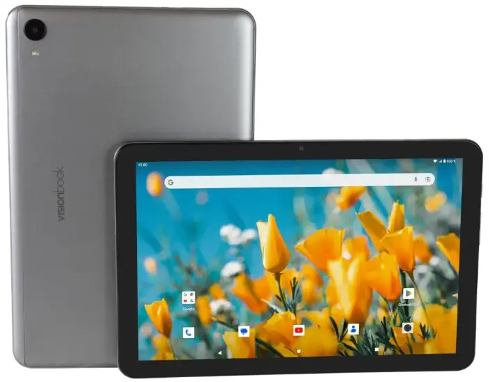 UMAX planšetdators PC VisionBook 10T LTE/ 10,1" IPS/ 1920x1200/ T610/ 4GB/ 64GB Flash/ USB-C/ SD/ micro SIM/ Android 12/ pelēks