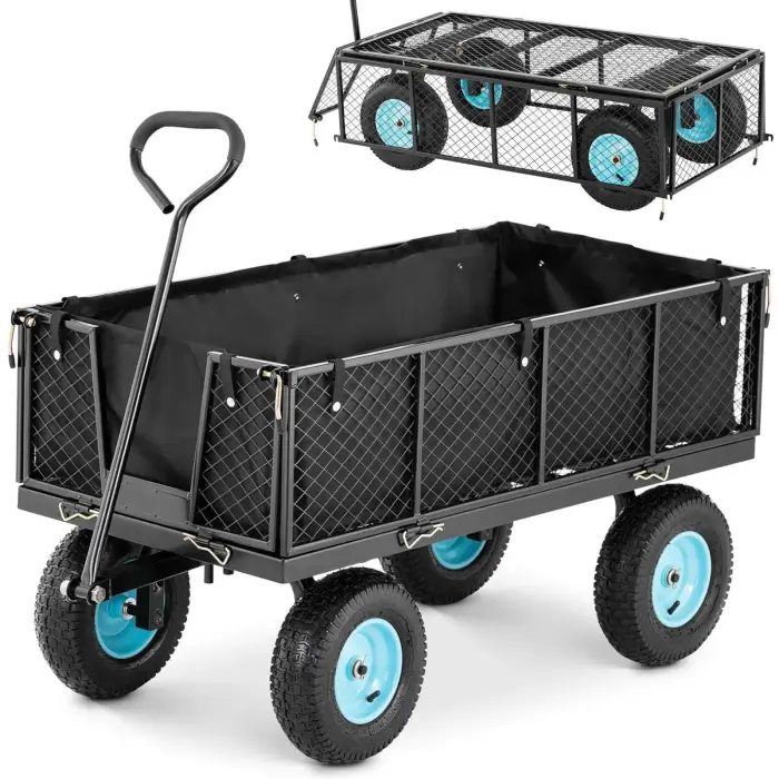 hillvert HT-TWIN 550 Salokāmi dārza ratiņi ar PVC ieliktni – 550 kg