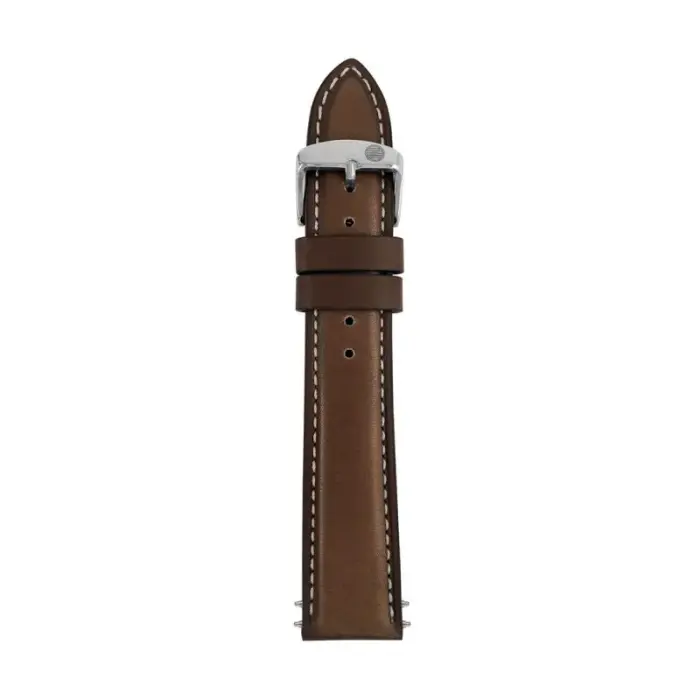 Zeppelin dark brown leather strap, 20 mm