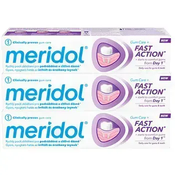 Meridol Fast Action Toothpaste Trio - Zubní pasta 75ml