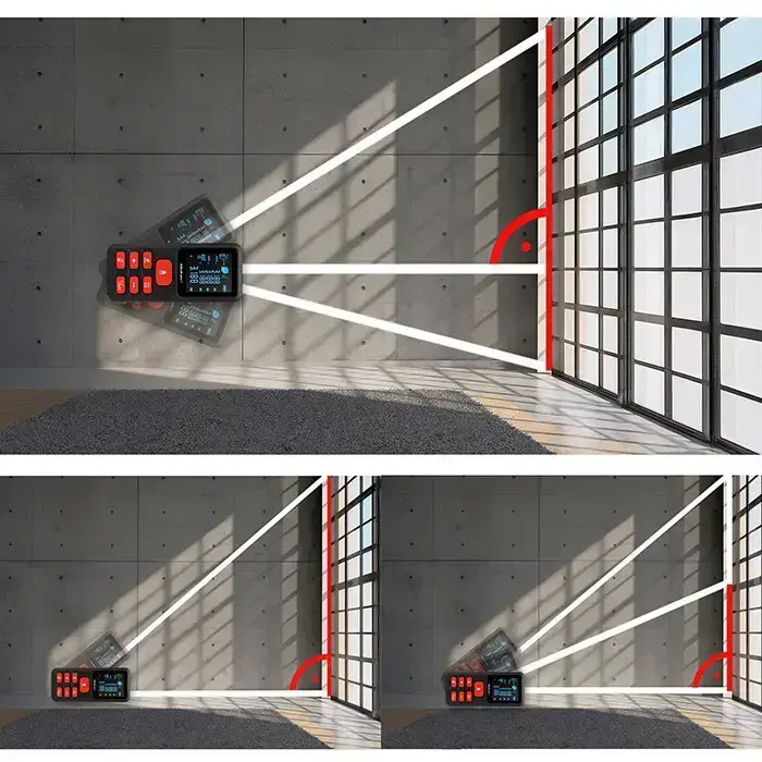 Qoltec Precise digital laser distance meter with an electronic level | LCD with backlight | 50m Photo