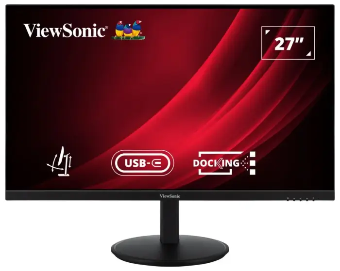 ViewSonic VG2709U-2K / 27" QHD Frameless IPS Monitor with 2 HDMI, DP in, DP out, USB type C, RJ45 , USB, Daisy Chain