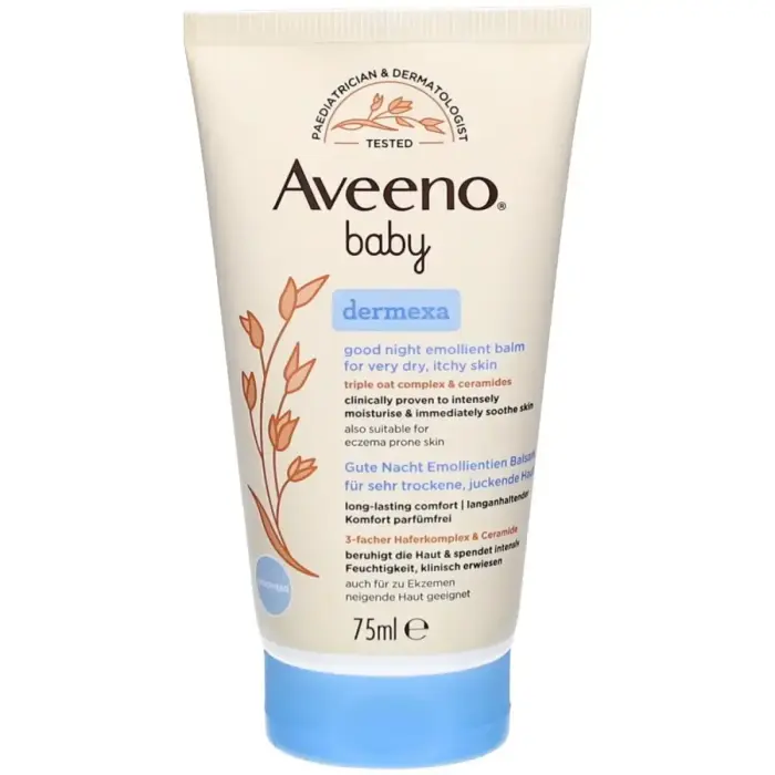Aveeno® Baby Dermexa Geros nakties minkštinantis balzamas labai sausai odai