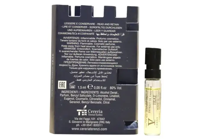 V Canto Irae Extrait De Parfum, Unisex, 1.5 ml viaal