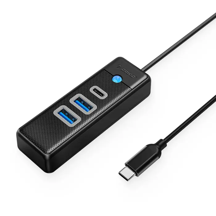 Orico PWC2U-C3 USB-C Hub - Melns